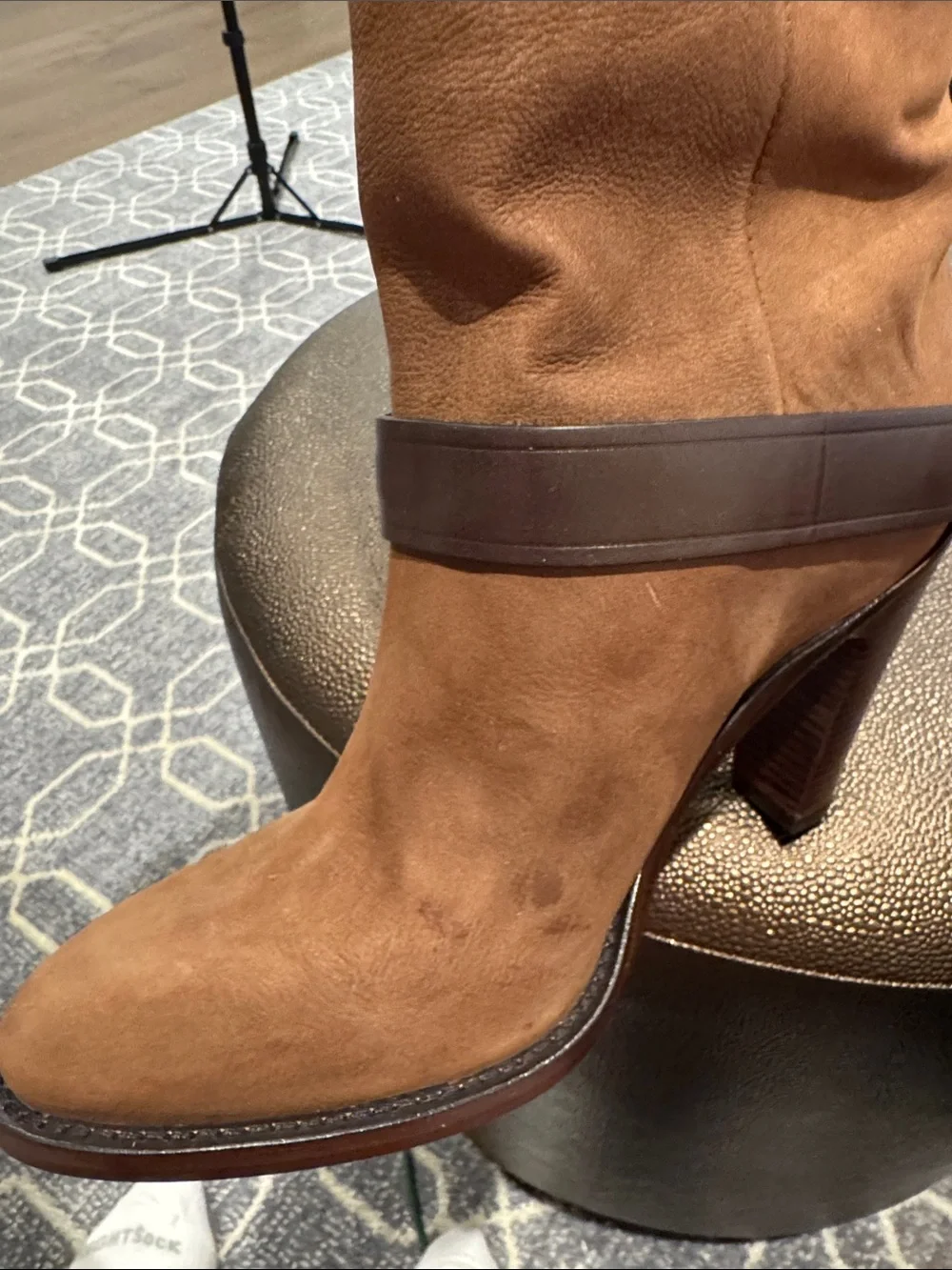 Brown Suede Over-the-Knee Boots with boot hangar included